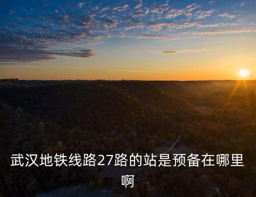 武漢地鐵線路27路的站是預備在哪里啊