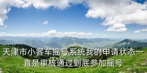 天津市小客車搖號系統我的申請狀態一直是審核通過到底參加搖號