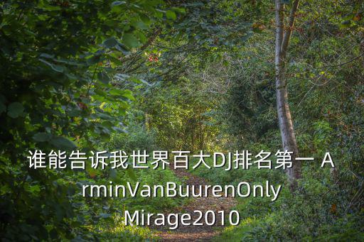 誰能告訴我世界百大DJ排名第一 ArminVanBuurenOnlyMirage2010
