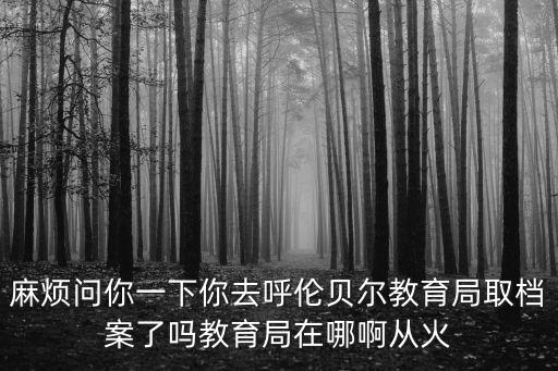 麻煩問你一下你去呼倫貝爾教育局取檔案了嗎教育局在哪啊從火