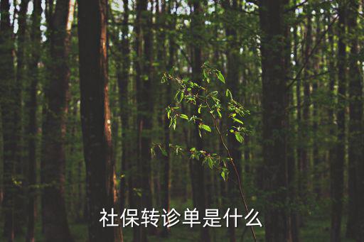 社保轉診單是什么