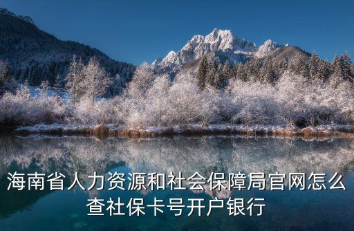 海南省社保局官網，海南省社保局網站