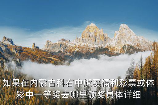 如果在內蒙古科右中旗買福利彩票或體彩中一等獎去哪里領獎具體詳細