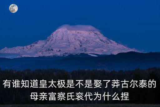 有誰知道皇太極是不是娶了莽古爾泰的母親富察氏袞代為什么捏