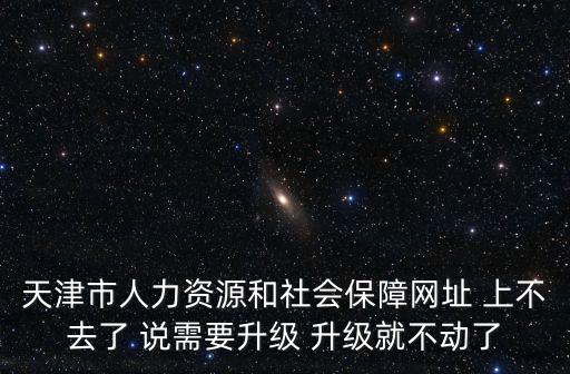 天津市人力資源和社會保障網址 上不去了 說需要升級 升級就不動了