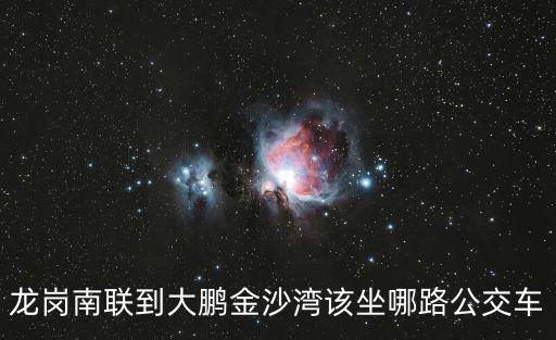 龍崗南聯(lián)到大鵬金沙灣該坐哪路公交車