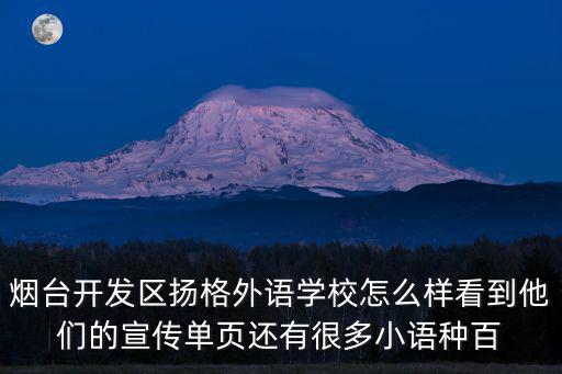 煙臺開發區揚格外語學校怎么樣看到他們的宣傳單頁還有很多小語種百