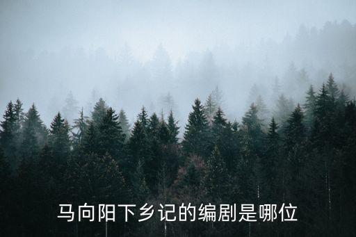 馬向陽下鄉(xiāng)記的編劇是哪位