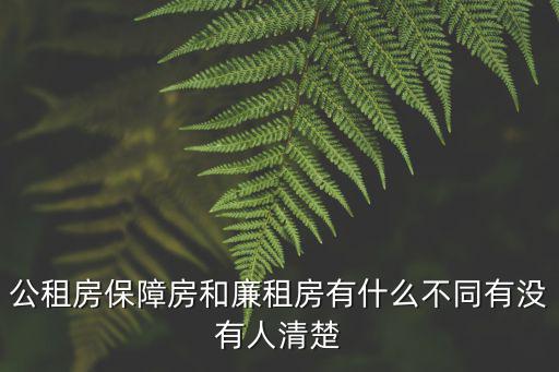 公租房和廉租房，公租房和廉租房是什么一回事