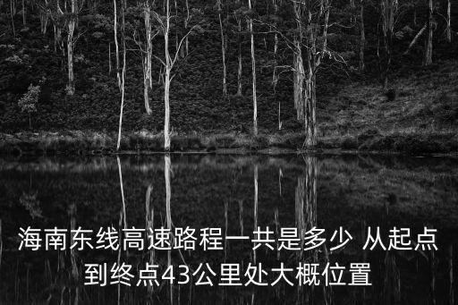 海南東線高速路程一共是多少 從起點到終點43公里處大概位置