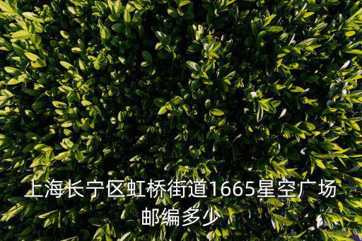 虹橋街道，上海長寧區虹橋街道1665星空廣場郵編多少