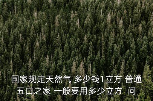 國家規定天然氣 多少錢1立方 普通五口之家 一般要用多少立方  問