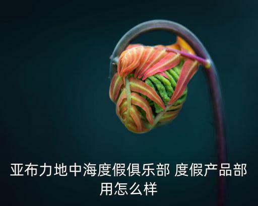 亞布力地中海度假俱樂部 度假產品部用怎么樣
