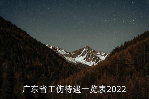 廣東省工傷待遇一覽表2022