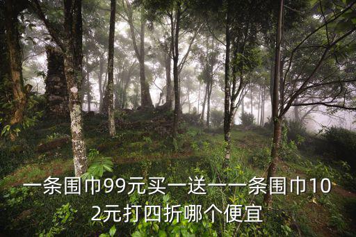 一條圍巾99元買一送一一條圍巾102元打四折哪個便宜