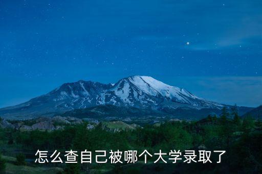 怎么查自己被哪個大學錄取了