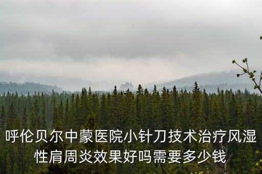 呼倫貝爾中蒙醫(yī)院小針刀技術治療風濕性肩周炎效果好嗎需要多少錢