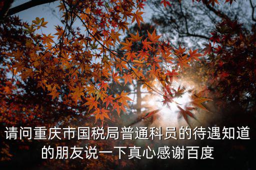 請問重慶市國稅局普通科員的待遇知道的朋友說一下真心感謝百度