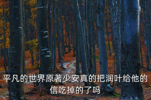 平凡的世界原著少安真的把潤葉給他的信吃掉的了嗎