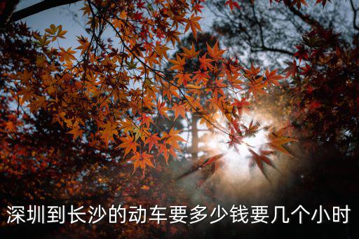 深圳到長沙的動(dòng)車要多少錢要幾個(gè)小時(shí)