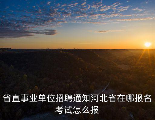 河北省直事業單位招聘，河北省直事業單位職位表