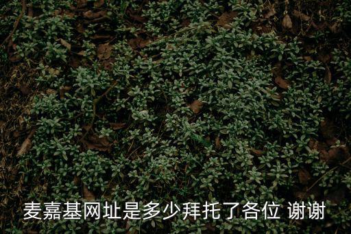 麥嘉基網(wǎng)址是多少拜托了各位 謝謝