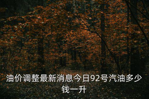 油價調整最新消息今日92號汽油多少錢一升