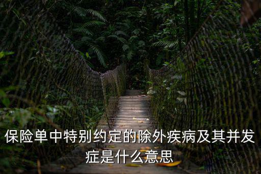 保險(xiǎn)單中特別約定的除外疾病及其并發(fā)癥是什么意思