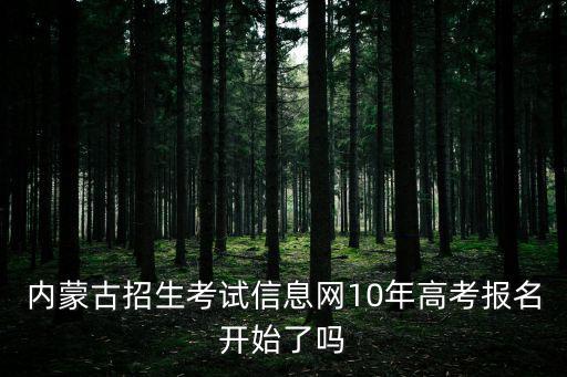 內蒙古招生考試信息網10年高考報名開始了嗎