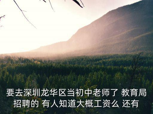 要去深圳龍華區當初中老師了 教育局招聘的 有人知道大概工資么 還有
