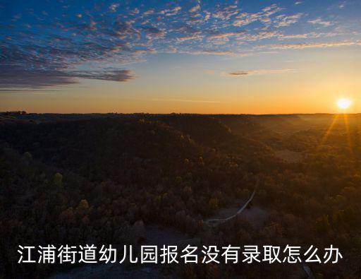 江浦街道幼兒園報名沒有錄取怎么辦