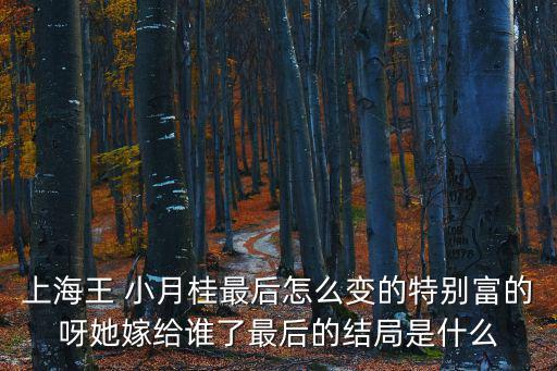上海王 小月桂最后怎么變的特別富的呀她嫁給誰了最后的結局是什么