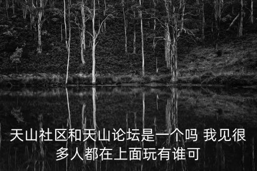 天山社區和天山論壇是一個嗎 我見很多人都在上面玩有誰可