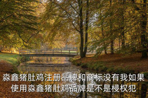 淼鑫豬肚雞注冊品牌和商標沒有我如果使用淼鑫豬肚雞品牌是不是梫權犯
