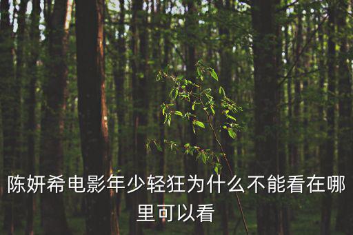 陳妍希電影年少輕狂為什么不能看在哪里可以看
