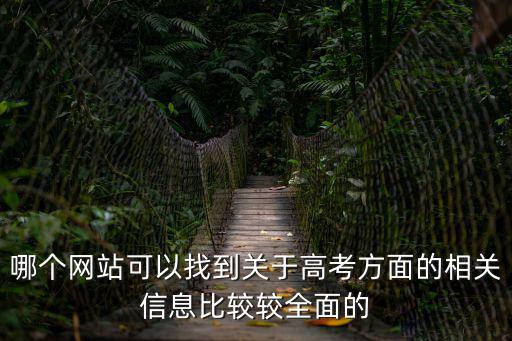 哪個網站可以找到關于高考方面的相關信息比較較全面的