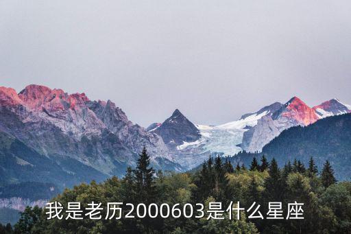 我是老歷2000603是什么星座