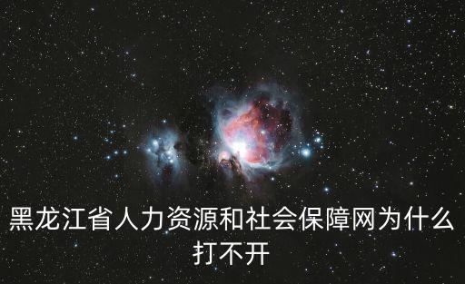 黑龍江省人力資源和社會保障網為什么打不開
