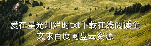 愛在星光燦爛時，愛在星光燦爛時的所有歌曲都有哪些