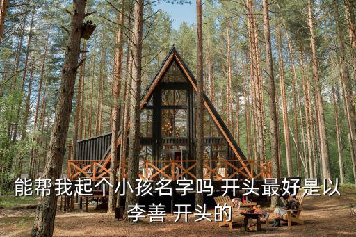 能幫我起個小孩名字嗎 開頭最好是以 李善 開頭的