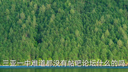 三亞一中難道都沒有帖吧論壇什么的嗎