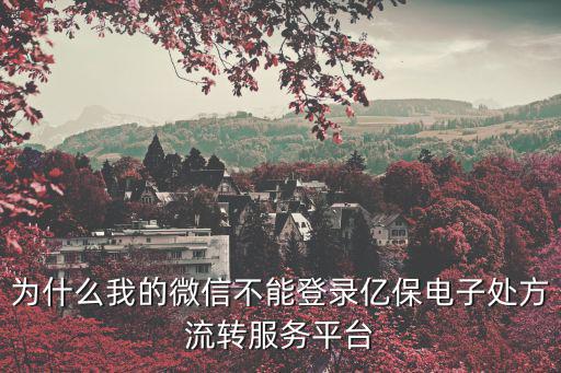 為什么我的微信不能登錄億保電子處方流轉(zhuǎn)服務(wù)平臺(tái)