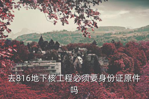 去816地下核工程必須要身份證原件嗎
