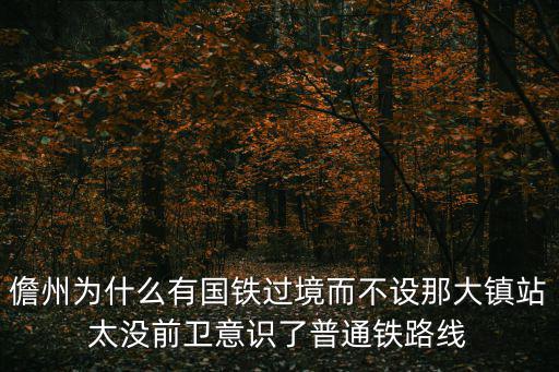 儋州為什么有國鐵過境而不設那大鎮站太沒前衛意識了普通鐵路線
