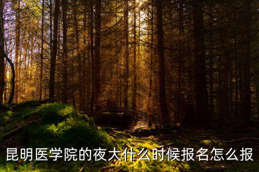 昆明醫學院的夜大什么時候報名怎么報