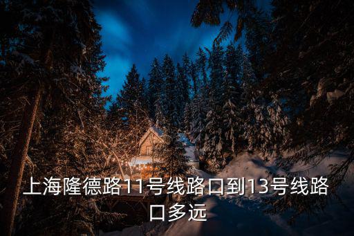 上海隆德路11號線路口到13號線路口多遠(yuǎn)