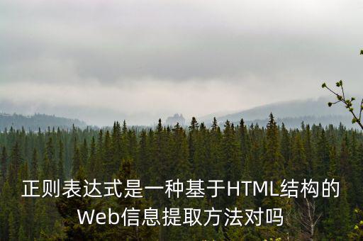 正則表達(dá)式是一種基于HTML結(jié)構(gòu)的Web信息提取方法對(duì)嗎