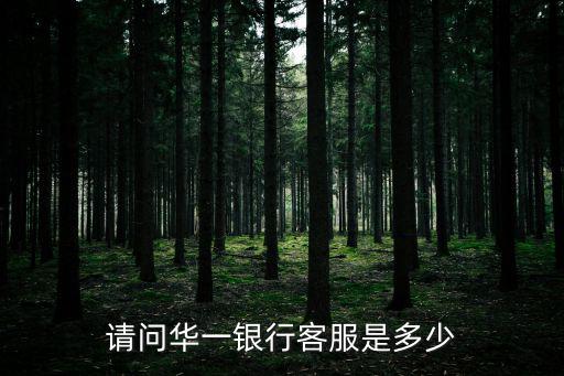 請問華一銀行客服是多少