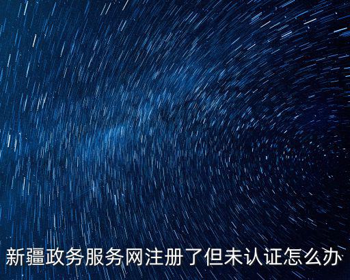 新疆公共就業服務網，新疆政務服務網注冊了但未認證怎么辦