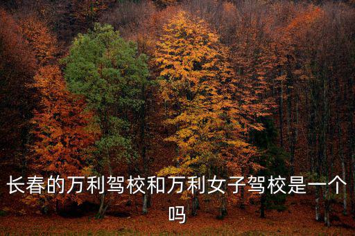 長春的萬利駕校和萬利女子駕校是一個嗎